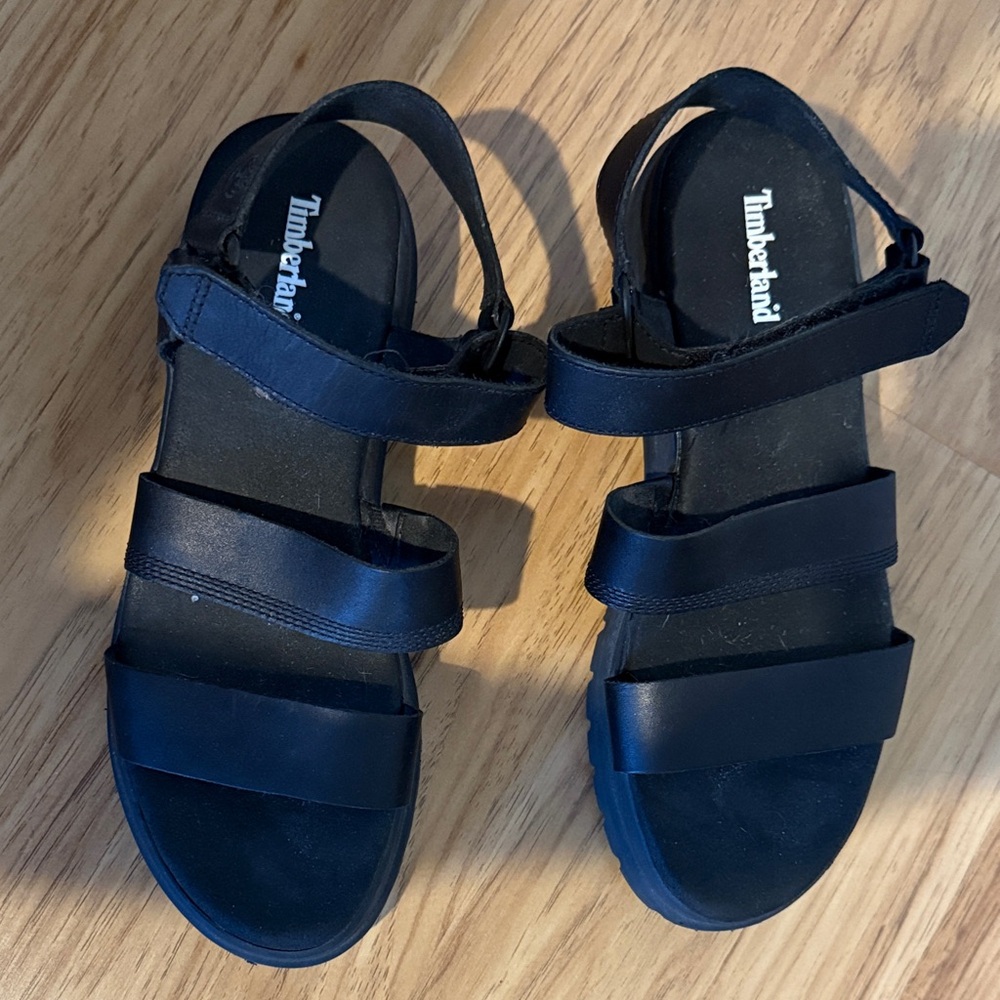 Timberland Black Strappy Sandals